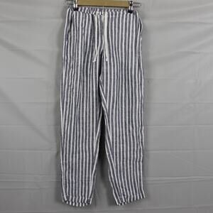 CP Shades Pants Womens XS Linen Striped White Blue Quiet Luxury Old Money Retro
